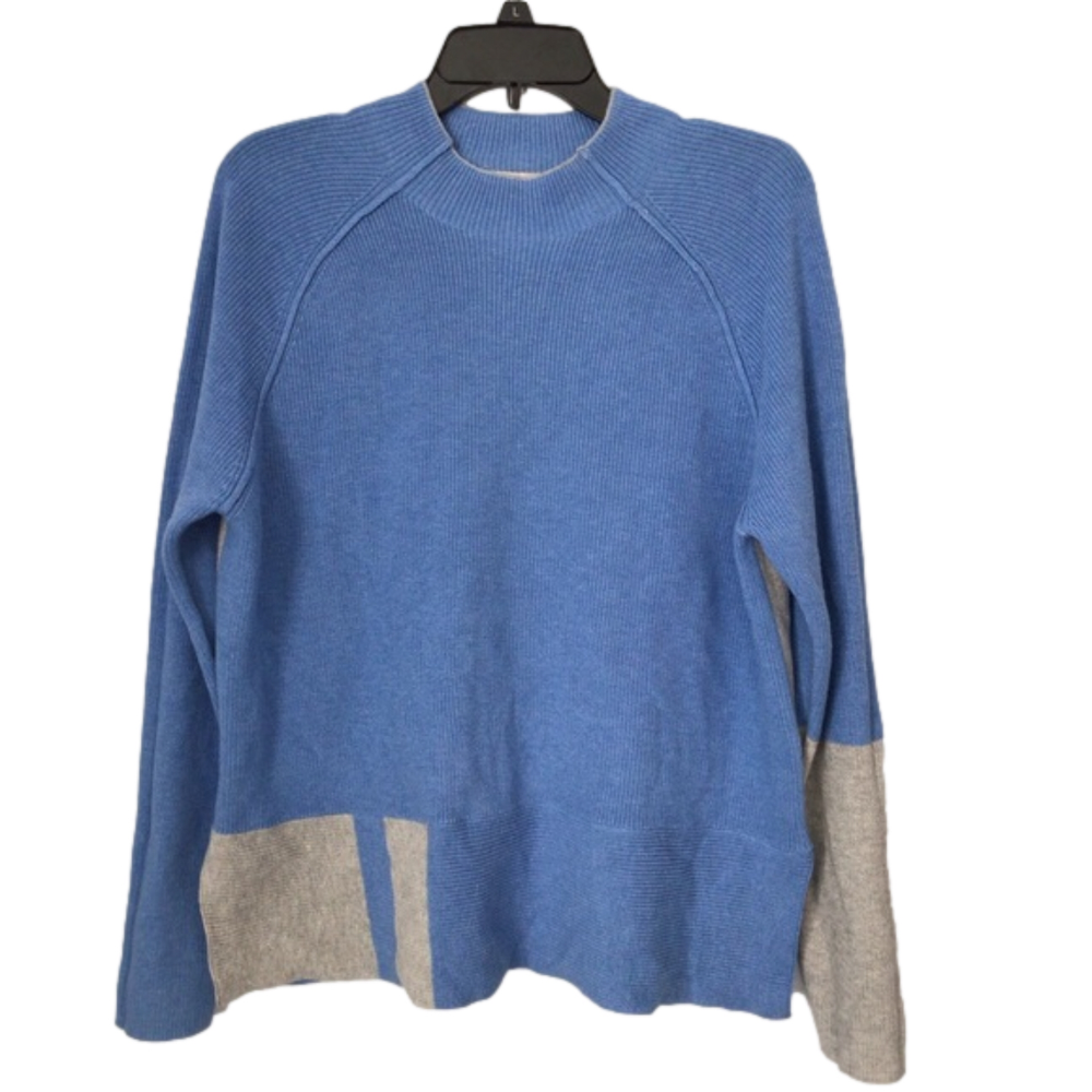 Marked 50% Off! Zaket & Plover Cashmere Blend Blue & Gray Sweater. Size Large.
